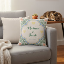 Nostalgic Decorative Wedding Pillow with Names