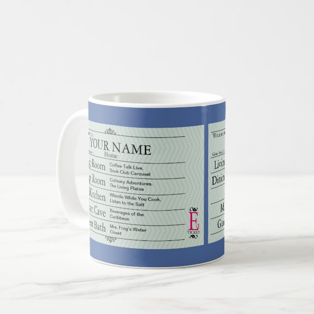 Nostalgic E-Ticket Customisable Coffee Mug (Front Left)
