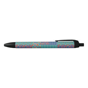 Nostalgic Faux Patchwork Pattern Black Trim Pen