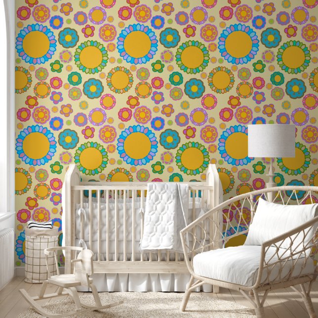 Nostalgic Flora Cream Wallpaper (Kids)