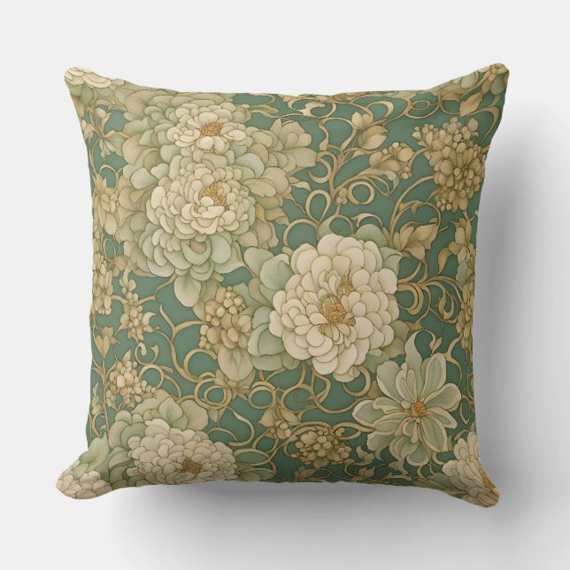 Nostalgic Florals in Vintage Hues Cushion (Front)