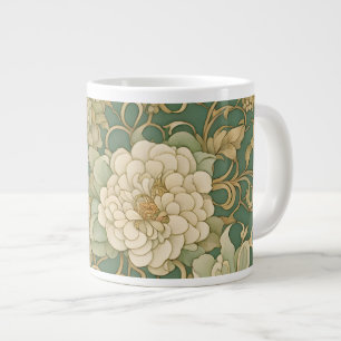 Nostalgic Florals in Vintage Hues Large Coffee Mug