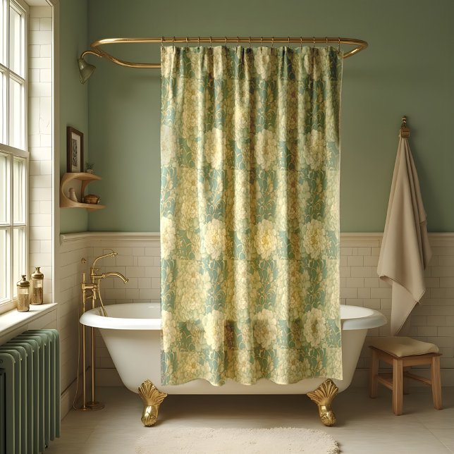 Nostalgic Florals in Vintage Hues Shower Curtain (Creator Uploaded)