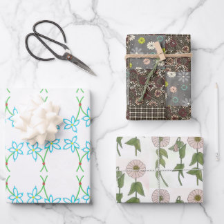 Nostalgic flowers wrapping paper sheet