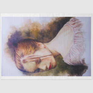 Nostalgic Girl In Pink Tissue Paper