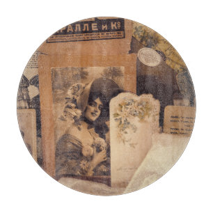 Nostalgic Glamour: Vintage Russian Portraits. Cutting Board