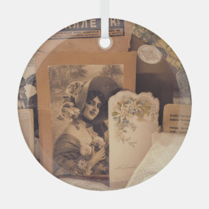 Nostalgic Glamour: Vintage Russian Portraits. Glass Tree Decoration