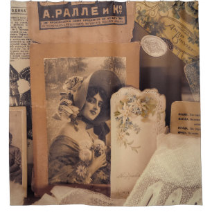 Nostalgic Glamour: Vintage Russian Portraits. Shower Curtain