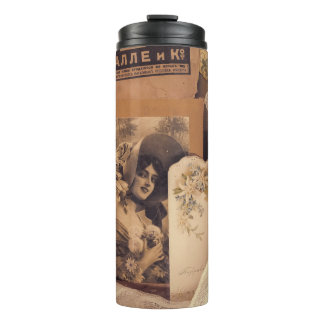 Nostalgic Glamour: Vintage Russian Portraits. Thermal Tumbler