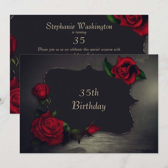 Nostalgic Gothic Love Birthday Invitation (Front/Back)