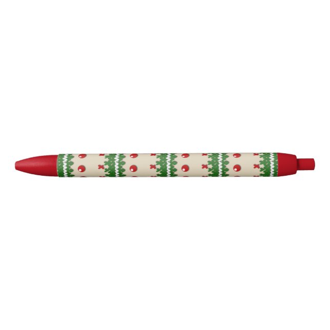Nostalgic Graphical Knitted Pattern Custom Colour Black Ink Pen (Front)