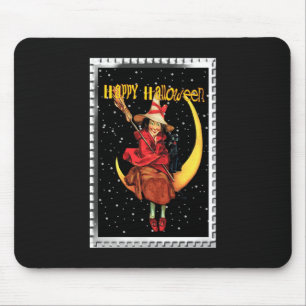 Nostalgic Halloween Good Witch and her Cat Mouse Mat