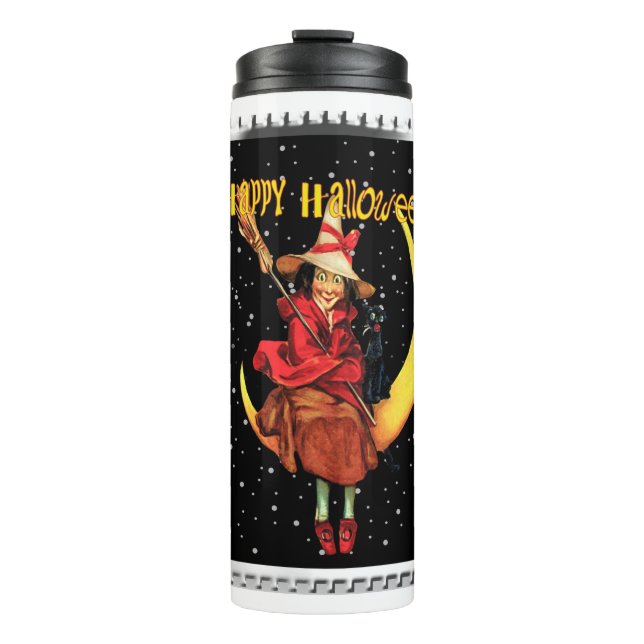 Nostalgic Halloween Good Witch and her Cat Thermal Tumbler (Front)