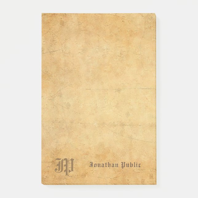Nostalgic Handwritten Elegant Monogram Template Post-it Notes (Front)