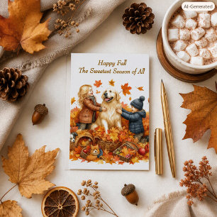 Nostalgic Happy Fall Family Holiday Card
