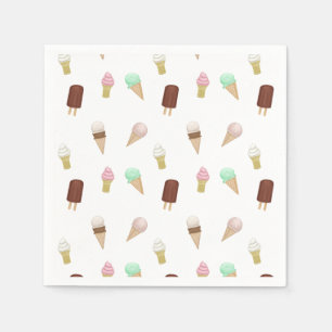 Nostalgic Ice Cream Parlour Birthday Party Napkin