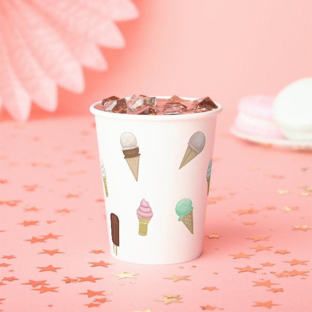 Nostalgic Ice Cream Parlour Birthday Party Paper Cups (Insitu)