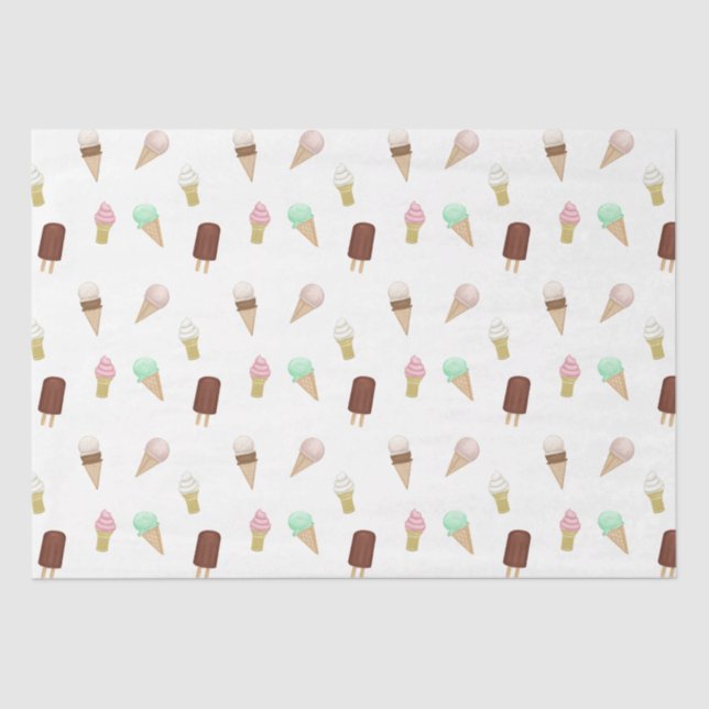 Nostalgic Ice Cream Parlour Birthday Party Tissue Paper (Front)