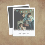 Nostalgic Instant Photo Hanukkah/Christmas Holiday Card<br><div class="desc">A 5 point and 6 point star Streamer (representing Hanukkah and Christmas) overlays your photo (as if in your photo) on an instant photo-style card. The photo has a Zazzle filter for an aged appearance and your custom holiday greeting is in a handwritten style font.</div>