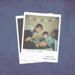 Nostalgic Instant Photo Hanukkah Holiday Card<br><div class="desc">A Star of David Streamer overlays your photo as if in your photo on an instant photo-style card. The photo has a Zazzle filter for an aged appearance and your personalised greeting is in a handwritten style font.</div>
