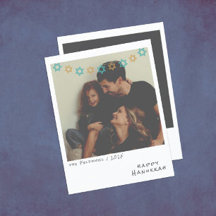Nostalgic Instant Photo Hanukkah Holiday Card