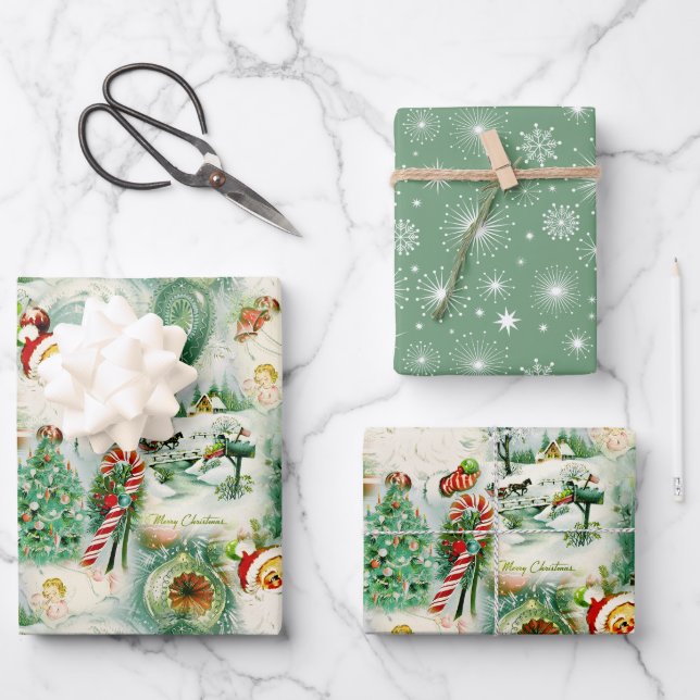 Nostalgic Kitschmas  Wrapping Paper Sheet (Front)