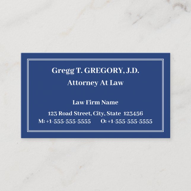 Nostalgic Law Professional Business Card (Front)