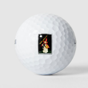 Nostalgic Little Girl, Jack-o’-lantern and Cat Golf Balls
