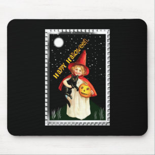 Nostalgic Little Girl, Jack-o’-lantern and Cat Mouse Mat