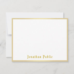 Nostalgic Look Old Style Calligraphy Script Gold Card