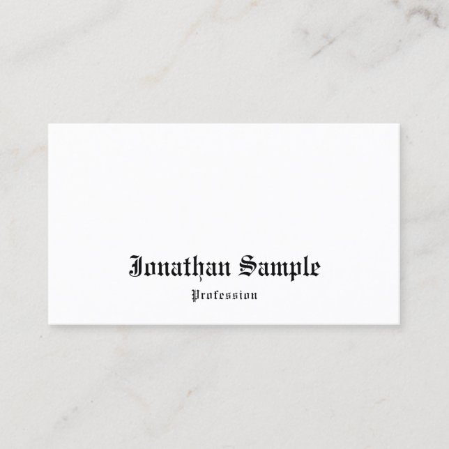 Nostalgic Look Template Classic Old English Text Business Card (Front)