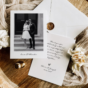 Nostalgic Love   Chic Instant Photo Look Wedding Thank You Card
