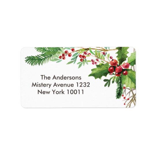 Nostalgic Merry Berry Christmas template Address Label