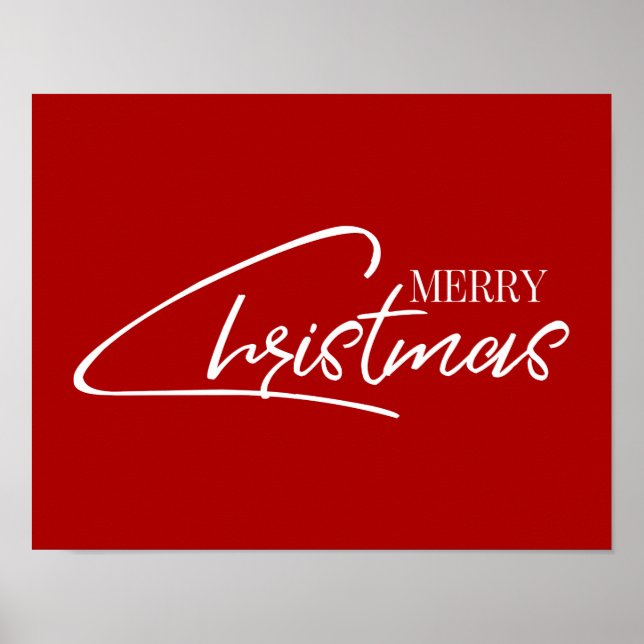 Nostalgic Merry Christmas Script Holiday Poster (Front)