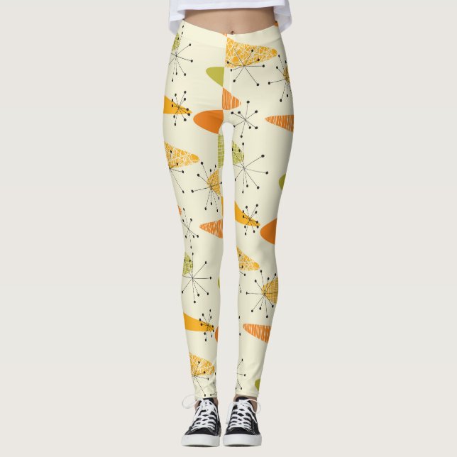 Nostalgic Middle Age Geometric Pattern Leggings (Front)