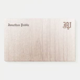 Nostalgic Monogram Template Custom Wood Look Post-it Notes
