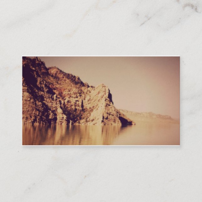 Nostalgic Mountains Water Funeral Memorial Card (Front)