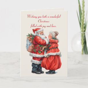 Nostalgic Mr and Mrs Claus Festive Christmas Coupl Card