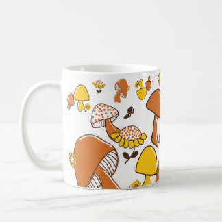 Nostalgic Mushroom Pattern Coffee Mug