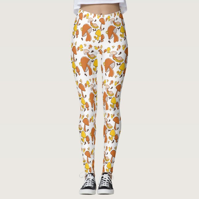 Nostalgic Mushroom Pattern Leggings (Front)