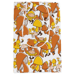 Nostalgic Mushroom Pattern Medium Gift Bag