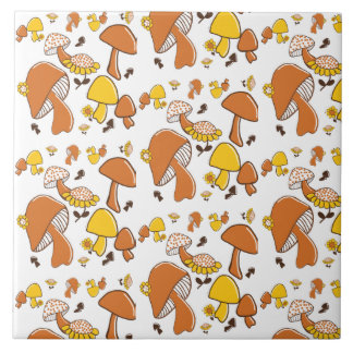 Nostalgic Mushroom Pattern Tile