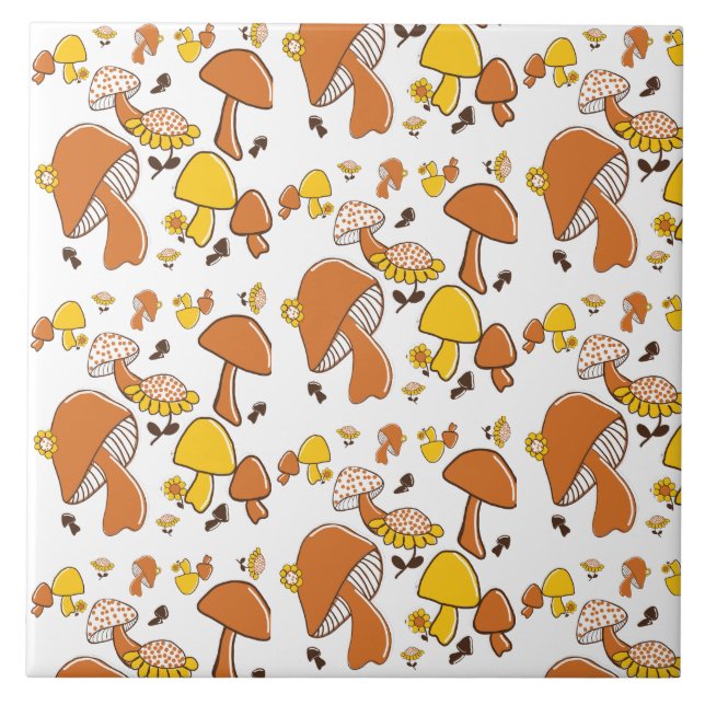 Nostalgic Mushroom Pattern Tile (Front)