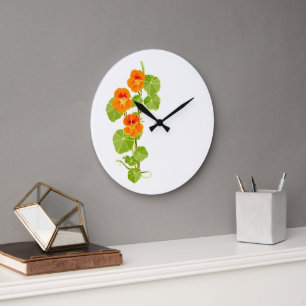 Nostalgic Nasturtium Large Clock