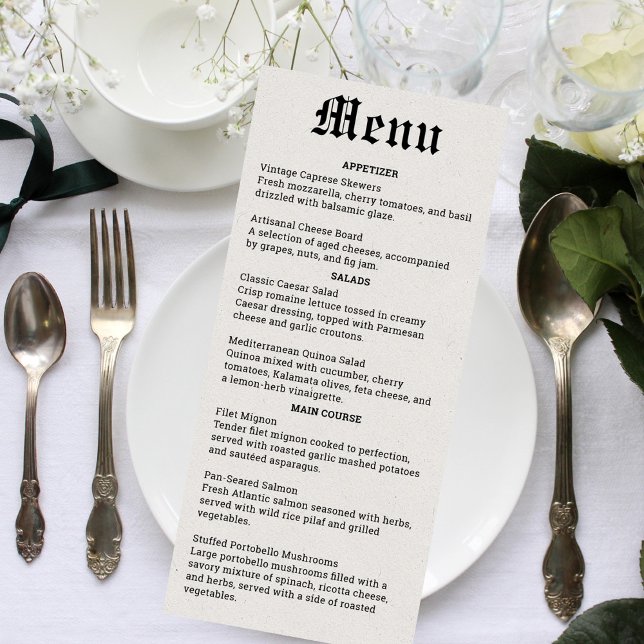 Nostalgic Newspaper Wedding Menu (Nostalgic Newspaper Wedding Menu)
