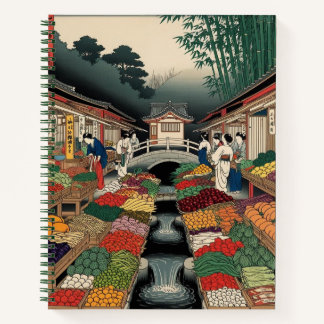 Nostalgic Nippon: A Vintage Japanese Market Street Notebook