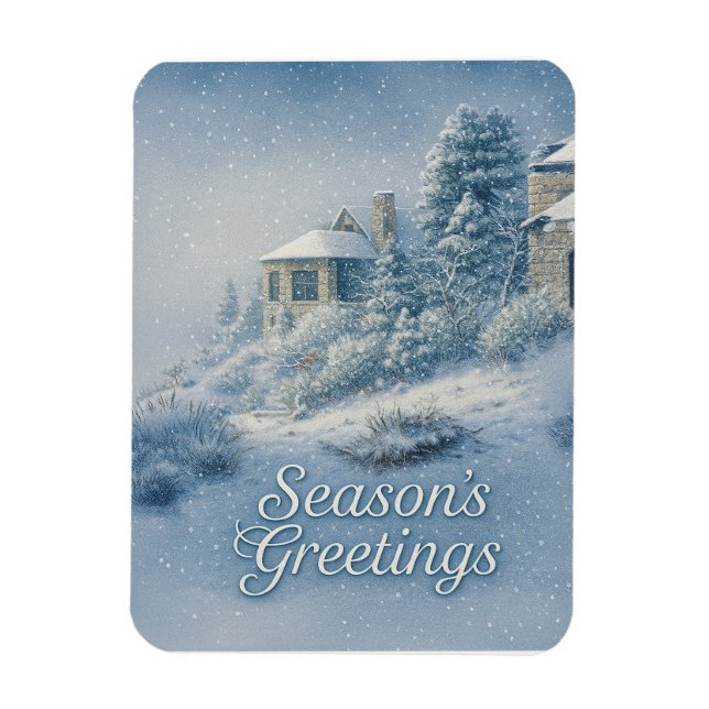 Nostalgic North Rim Lodge Winter Scenery Magnet (Vertical)