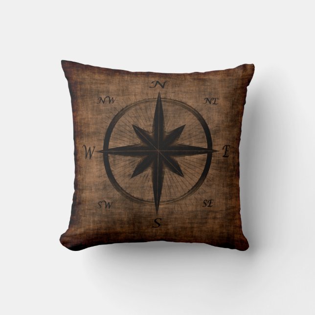 Nostalgic Old Compass Rose Cushion (Front)