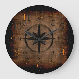 Nostalgic Old Compass Rose Large Clock