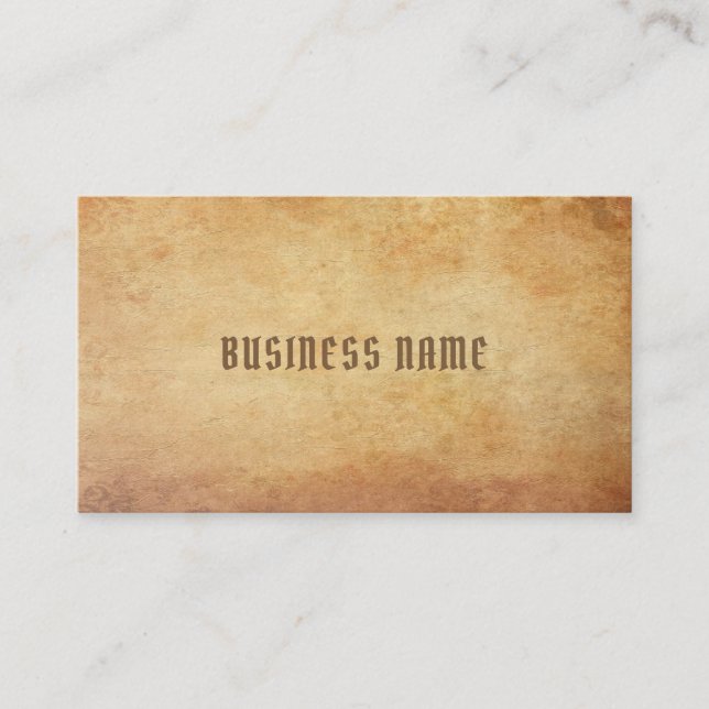 Nostalgic Old Paper Look Premium Thick Luxurious Business Card (Front)